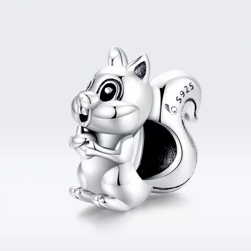 (imagen para) Charm de Ardilla Linda en Plata Estilo Pandora - BSC338 - Ver 5
