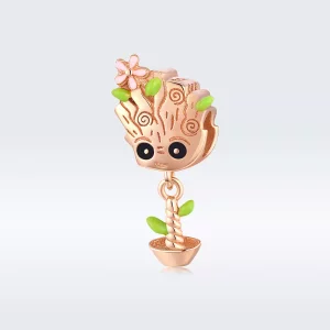 (imagen para) Charm de Baby Groot estilo Pandora en color oro rosa - BSC130