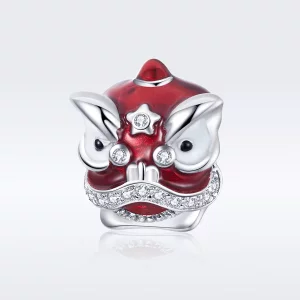 (imagen para) Charm de Baile del León de Plata Estilo Pandora - BSC086