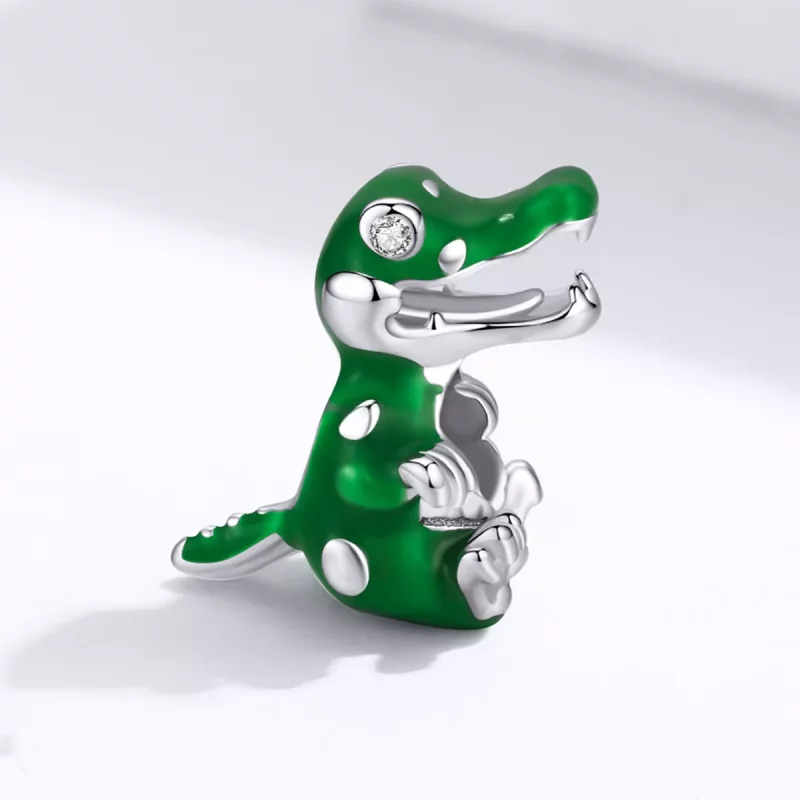 (imagen para) Charm de bebé estilo Pandora con forma de cocodrilo - BSC190 - Ver 2