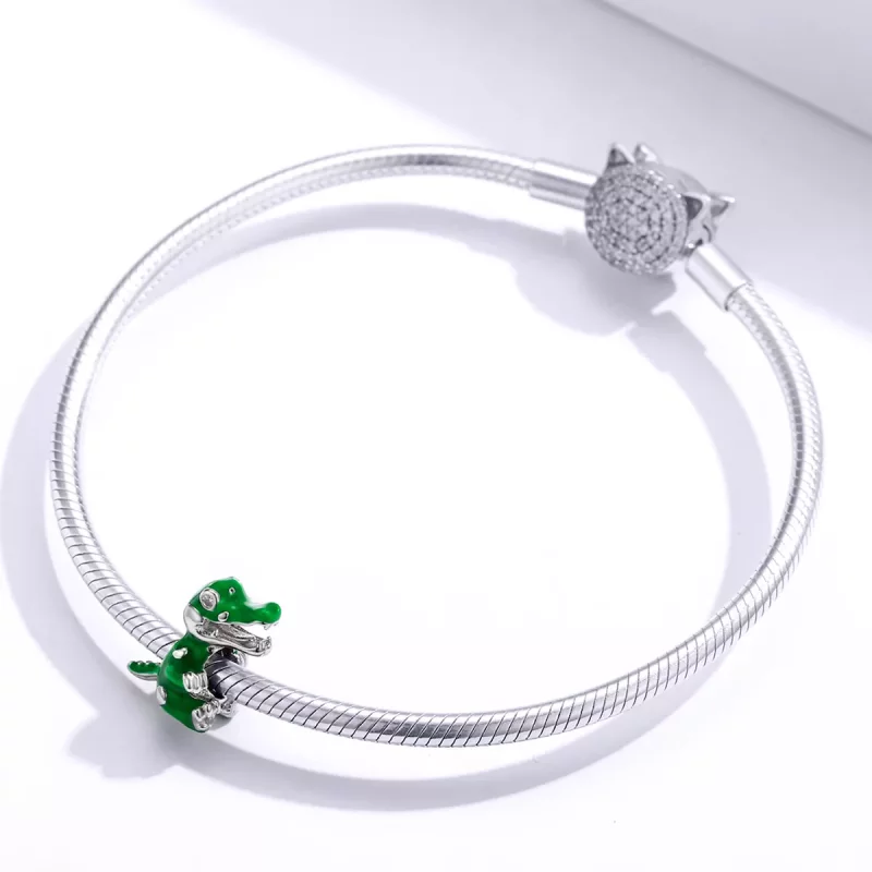 (imagen para) Charm de bebé estilo Pandora con forma de cocodrilo - BSC190 - Ver 3