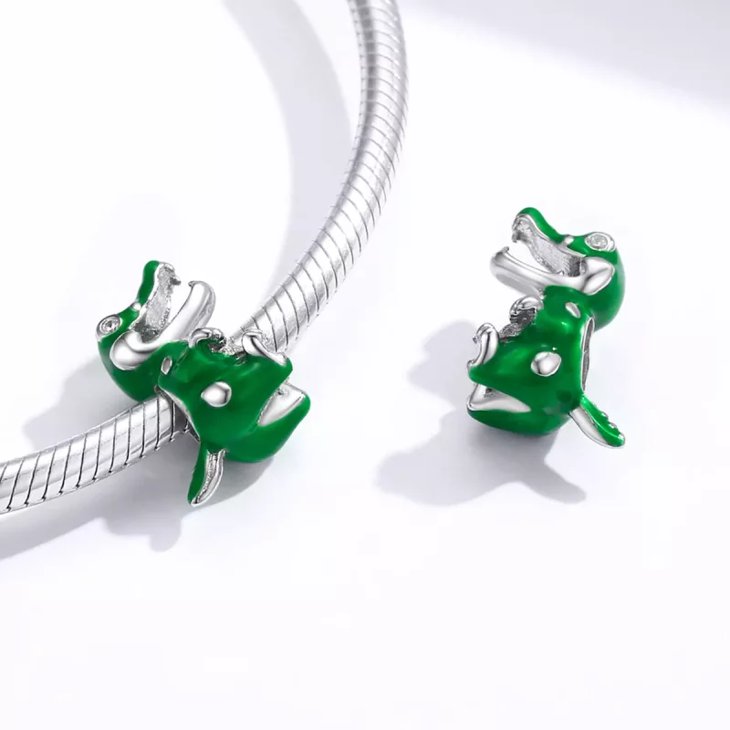 (imagen para) Charm de bebé estilo Pandora con forma de cocodrilo - BSC190 - Ver 4