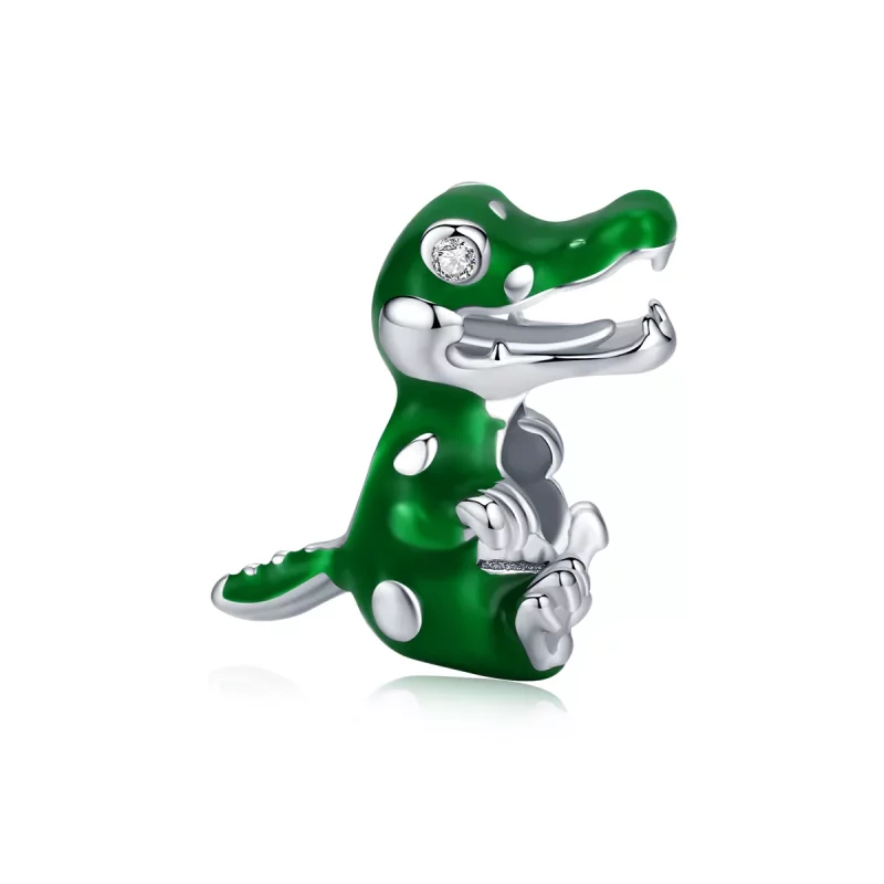 (imagen para) Charm de bebé estilo Pandora con forma de cocodrilo - BSC190
