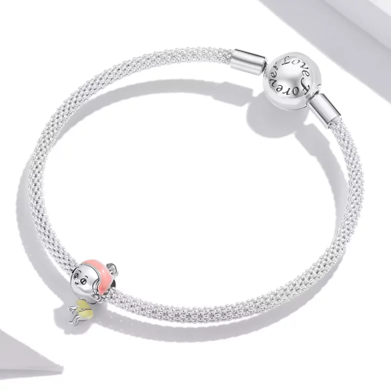 (imagen para) Charm de bebé niña estilo Pandora en plata - SCC1845 - Ver 3