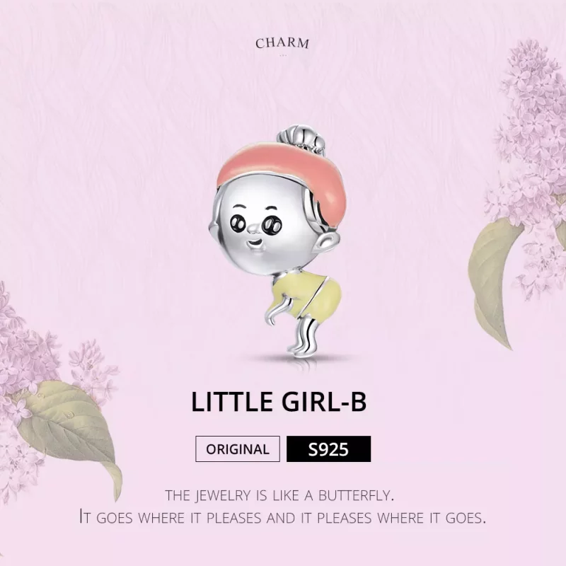 (imagen para) Charm de bebé niña estilo Pandora en plata - SCC1845 - Ver 7