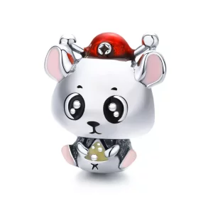 (imagen para) Charm de bebé ratón de plata estilo Pandora - BSC113
