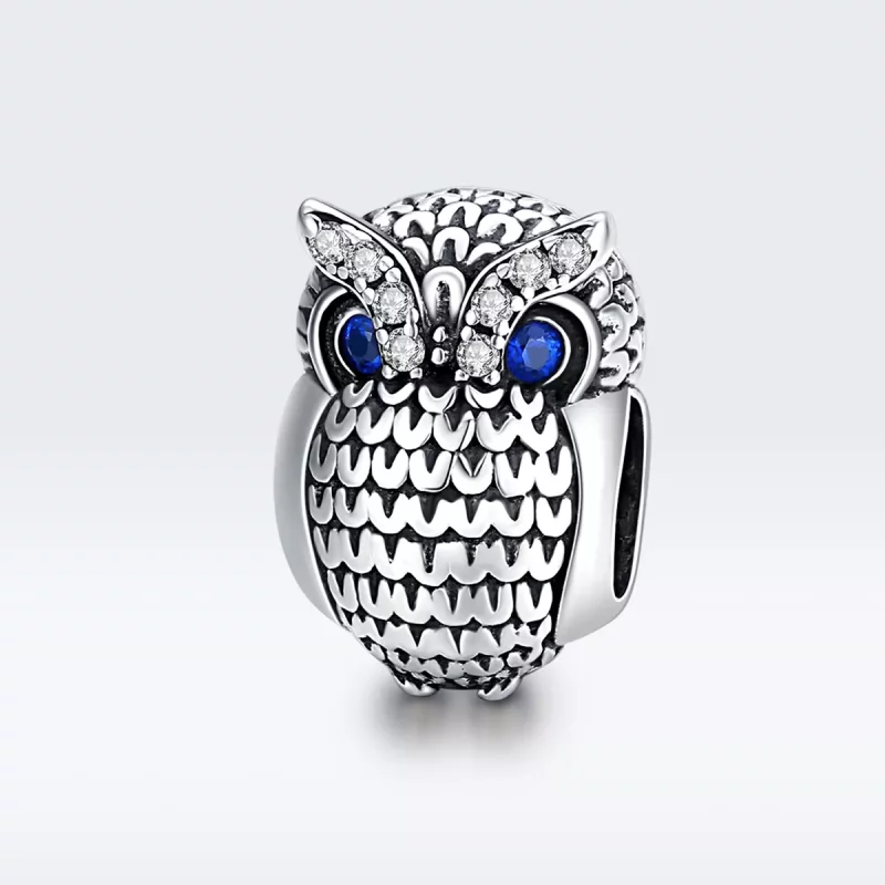 (imagen para) Charm de Búho Brillante de Estilo Pandora en Plata - SCC1607 - Ver 5