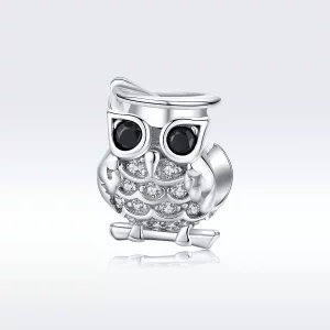 (imagen para) Charm de búho de plata estilo Pandora - BSC124