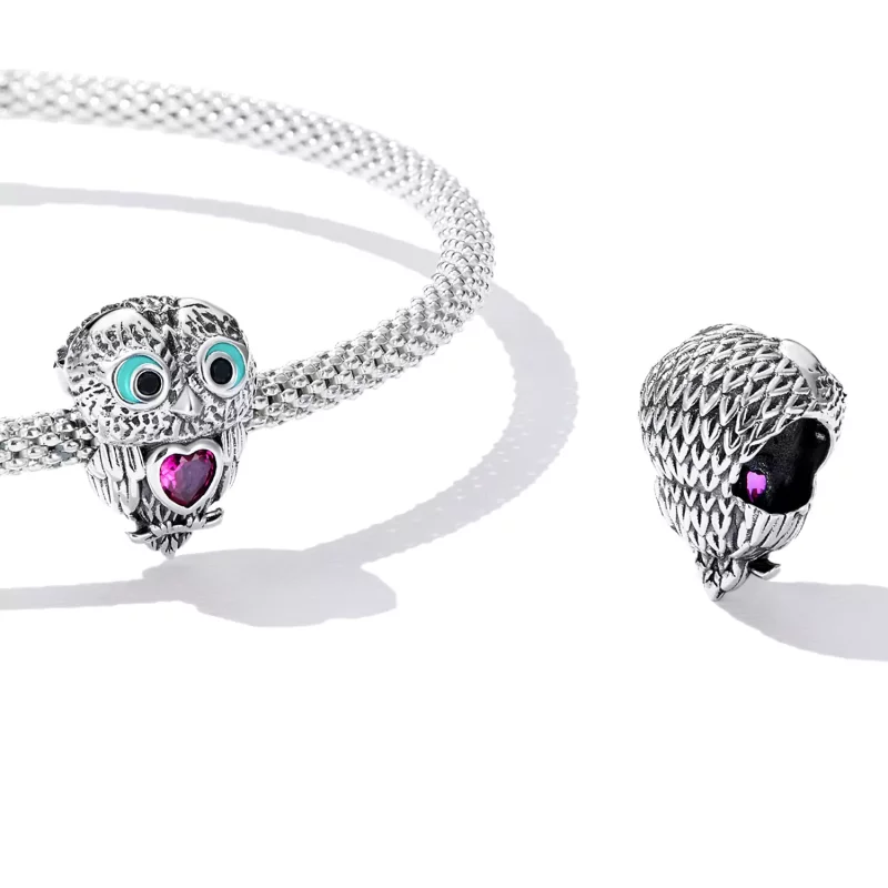 (imagen para) Charm de búho lindo estilo Pandora - SCC2253 - Ver 4