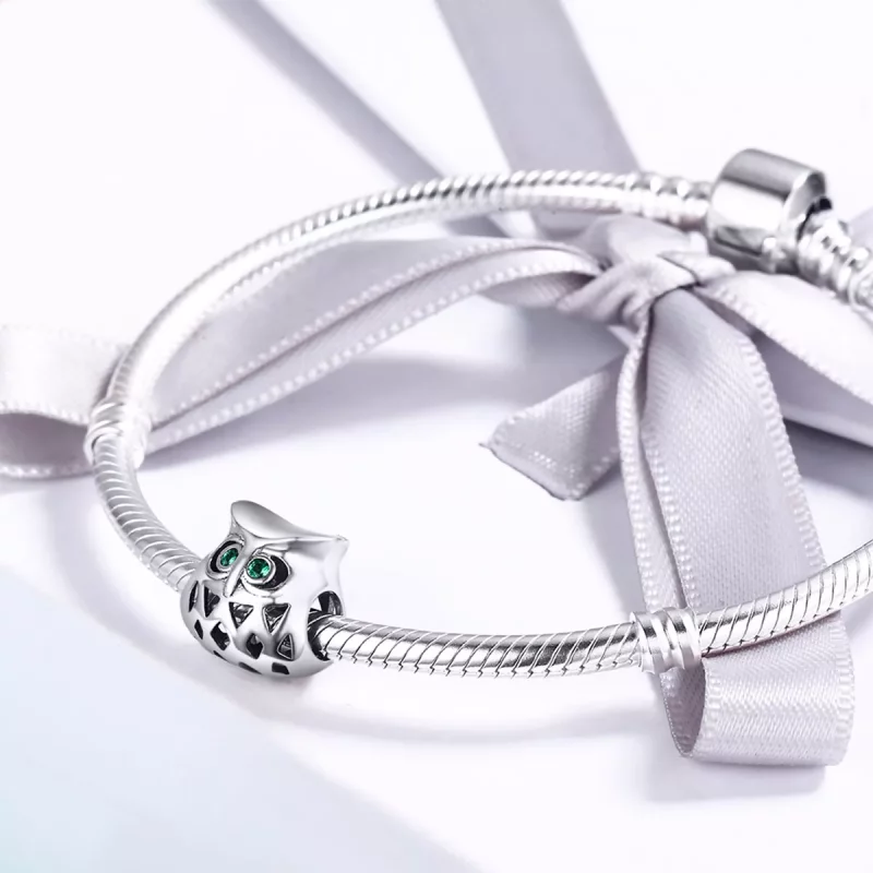 (imagen para) Charm de búho plateado estilo Pandora - SCC424 - Ver 4