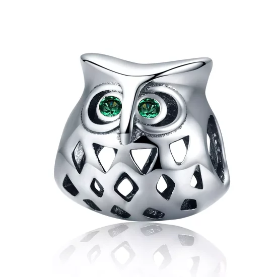 (imagen para) Charm de búho plateado estilo Pandora - SCC424