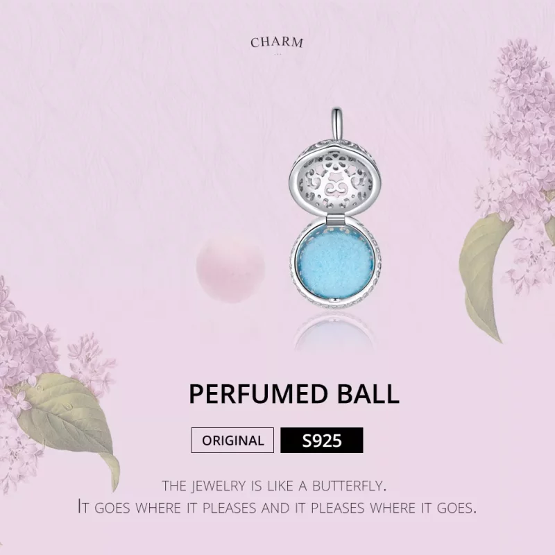(imagen para) Charm de bola fragante plateado estilo Pandora - SCC1198 - Ver 2