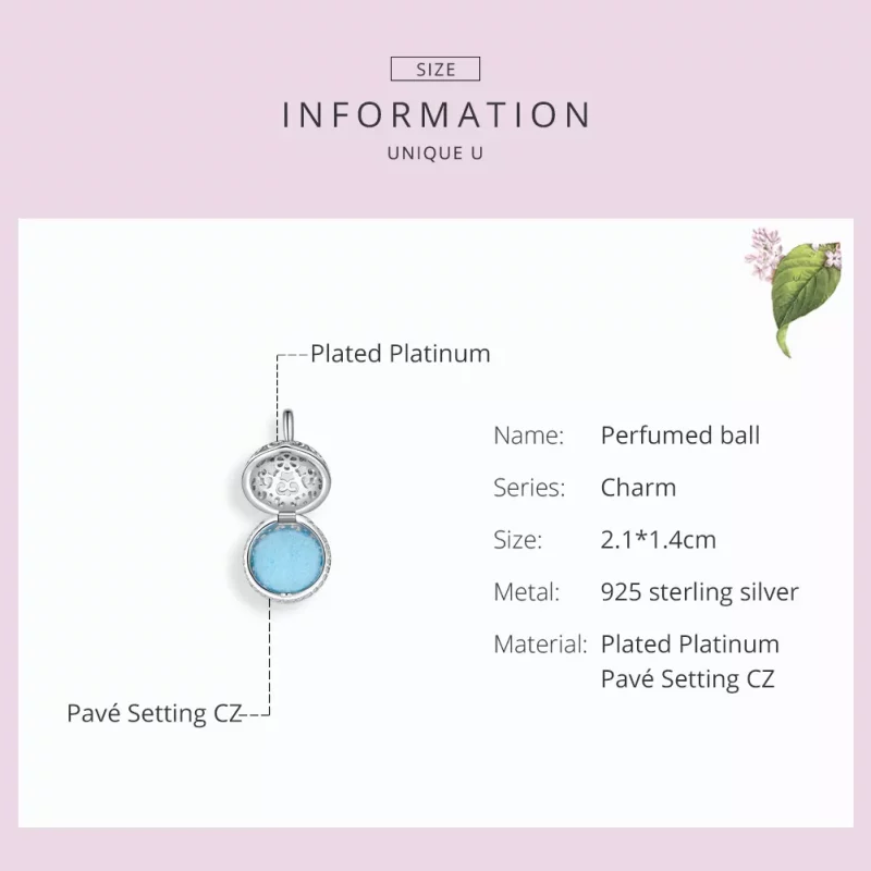 (imagen para) Charm de bola fragante plateado estilo Pandora - SCC1198 - Ver 3