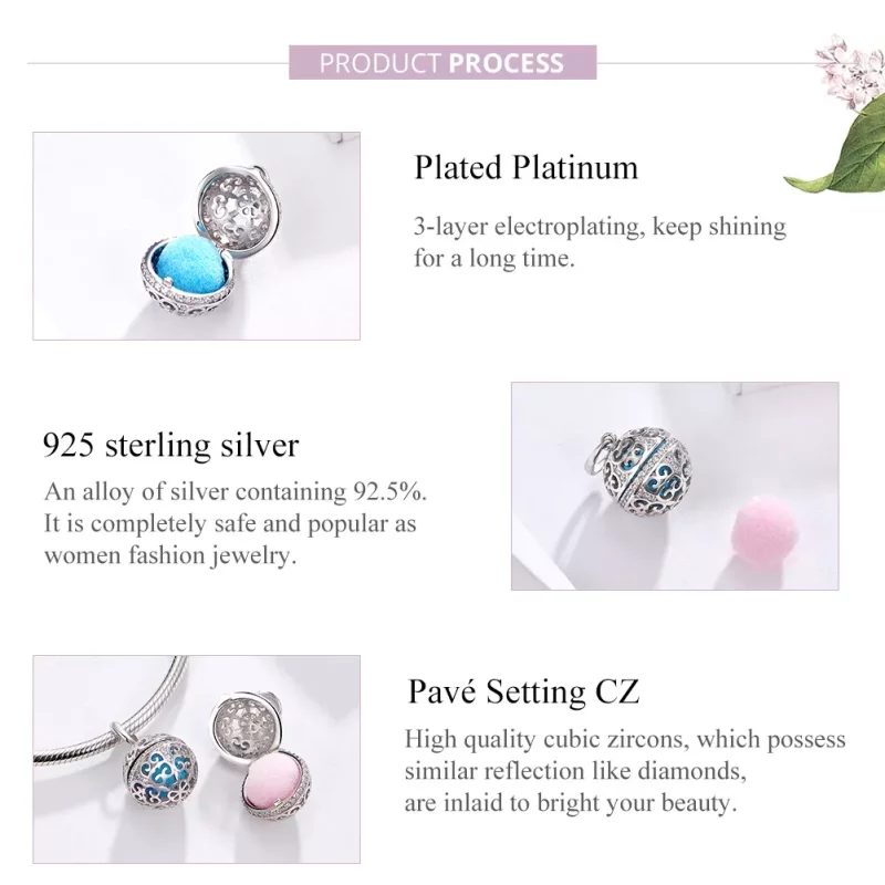 (imagen para) Charm de bola fragante plateado estilo Pandora - SCC1198 - Ver 4