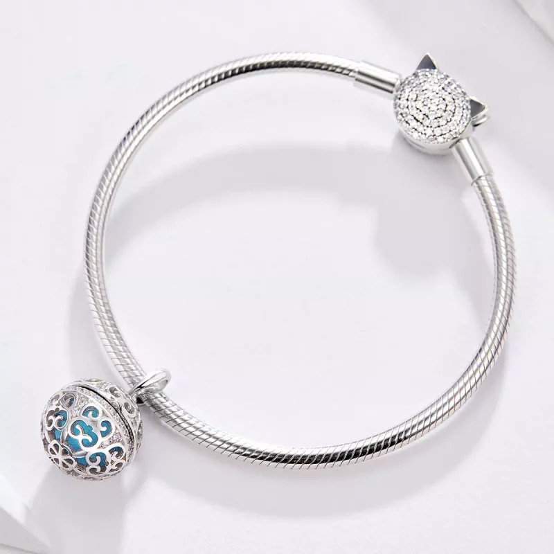 (imagen para) Charm de bola fragante plateado estilo Pandora - SCC1198 - Ver 5