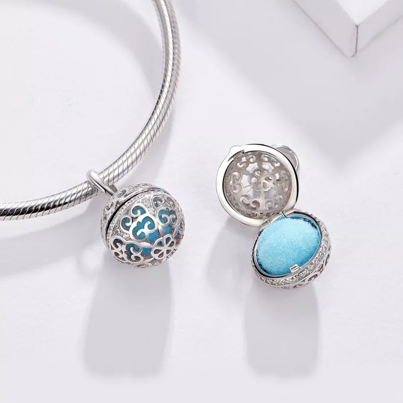 (imagen para) Charm de bola fragante plateado estilo Pandora - SCC1198 - Ver 6