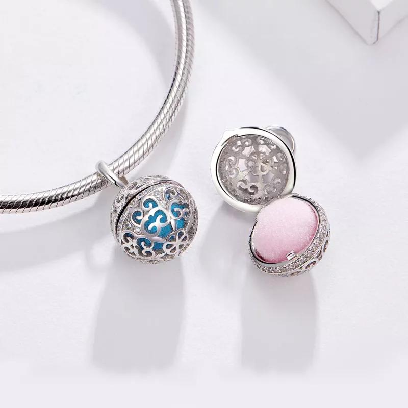 (imagen para) Charm de bola fragante plateado estilo Pandora - SCC1198 - Ver 7
