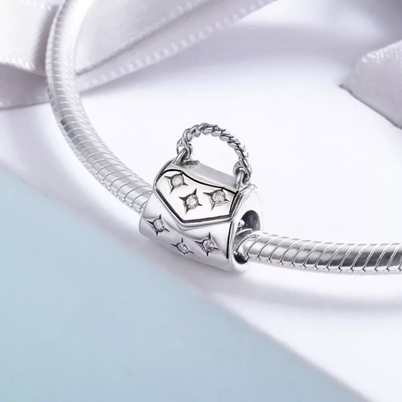 (imagen para) Charm de bolso de compras elegante plateado estilo Pandora - SCC607 - Ver 4