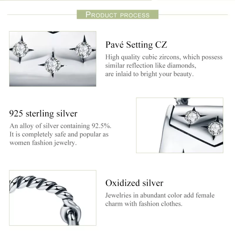 (imagen para) Charm de bolso de compras elegante plateado estilo Pandora - SCC607 - Ver 7