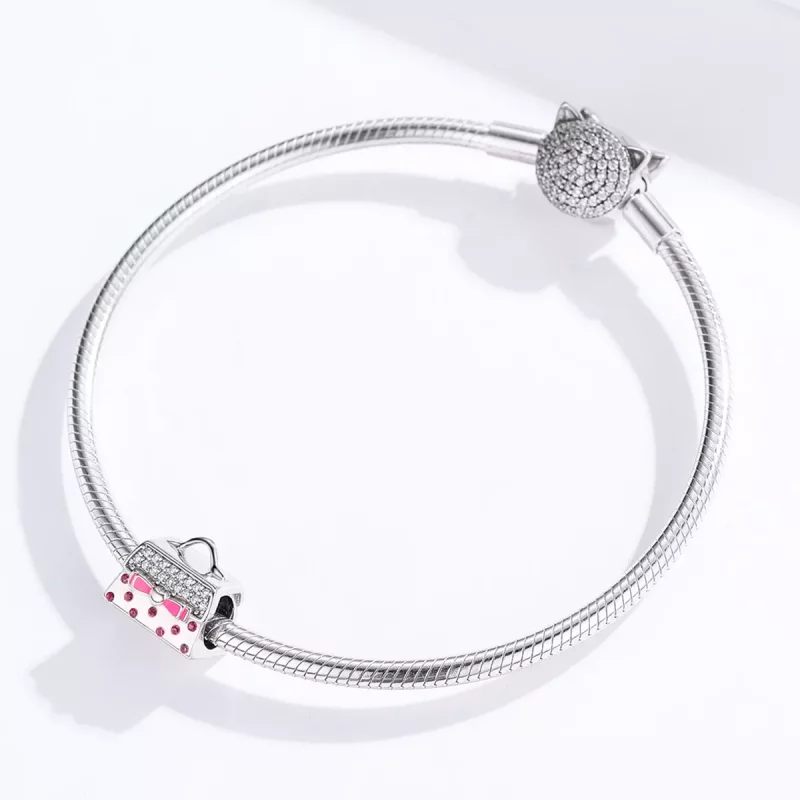 (imagen para) Charm de bolso plateado estilo Pandora - SCC1391 - Ver 3