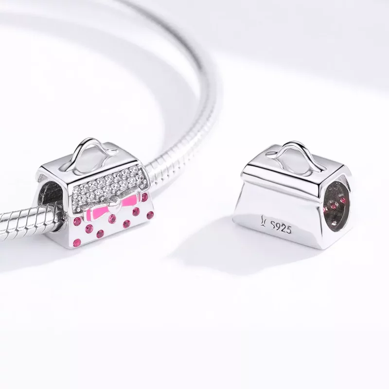 (imagen para) Charm de bolso plateado estilo Pandora - SCC1391 - Ver 4
