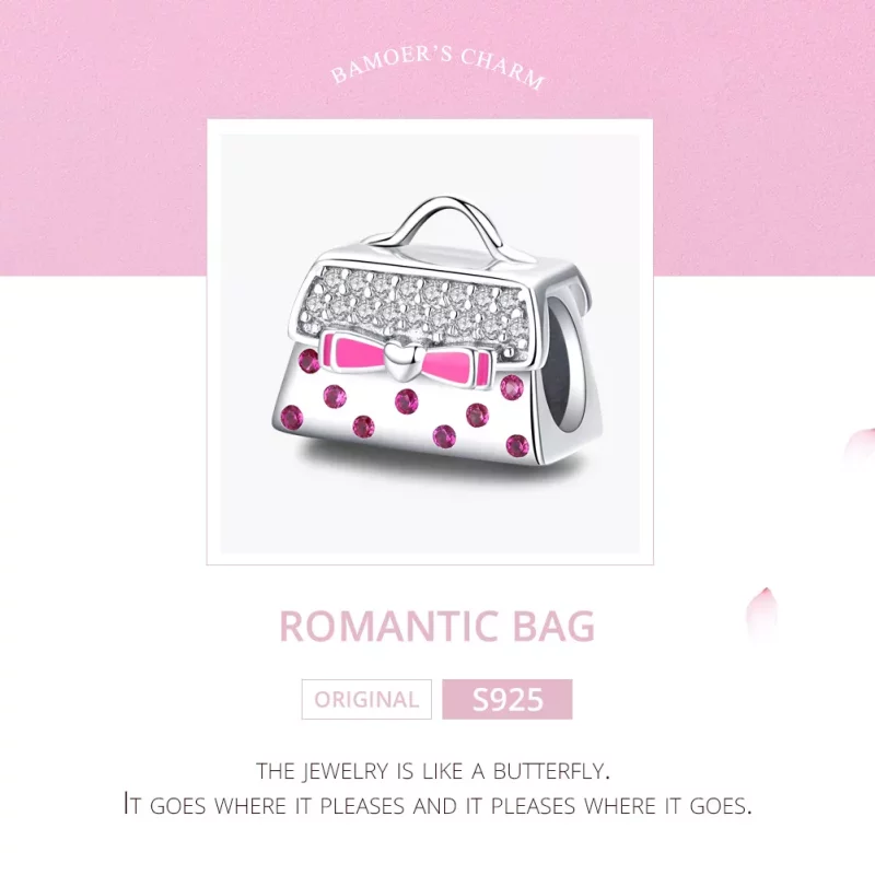 (imagen para) Charm de bolso plateado estilo Pandora - SCC1391 - Ver 7