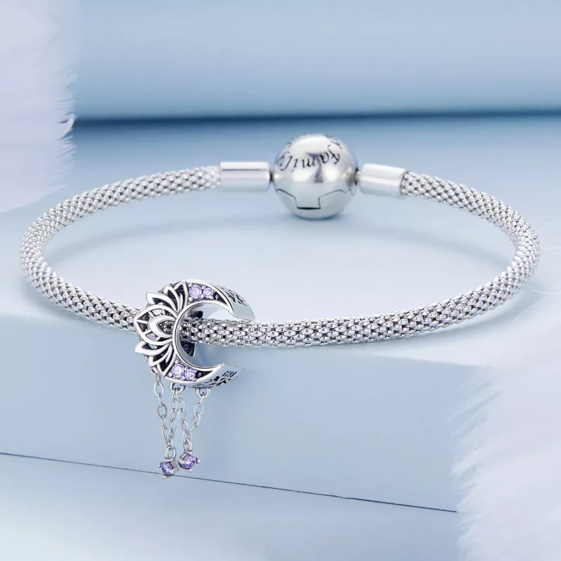 (imagen para) Charm de Borla Estilo Pandora con Luna - BSC636 - Ver 3