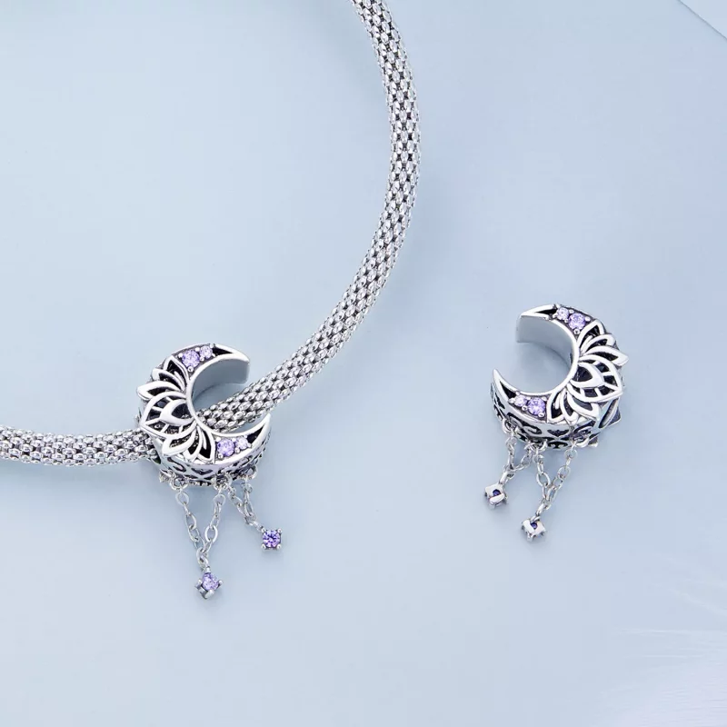 (imagen para) Charm de Borla Estilo Pandora con Luna - BSC636 - Ver 4