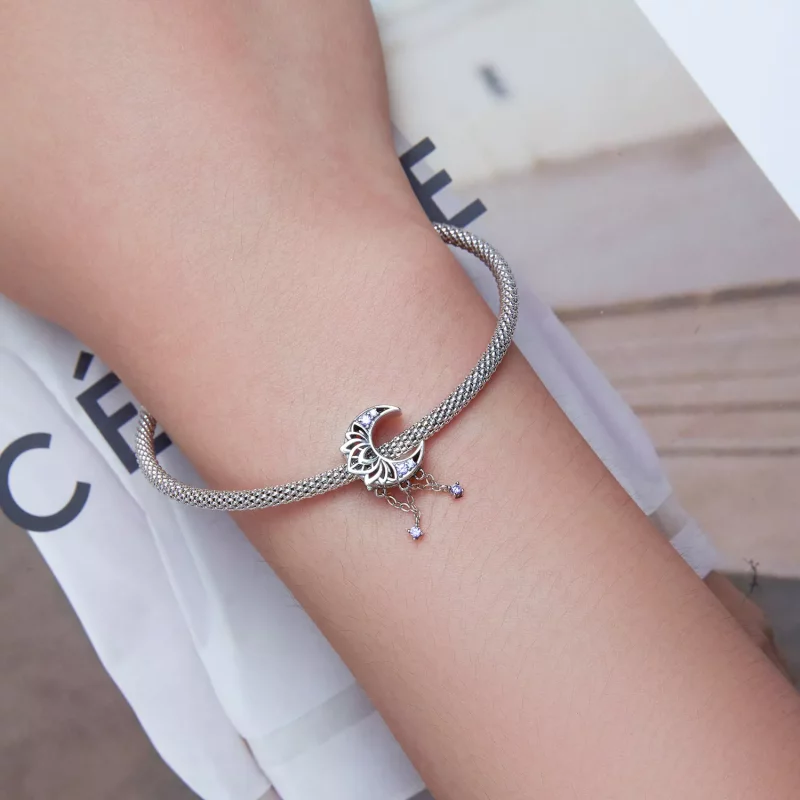 (imagen para) Charm de Borla Estilo Pandora con Luna - BSC636 - Ver 5