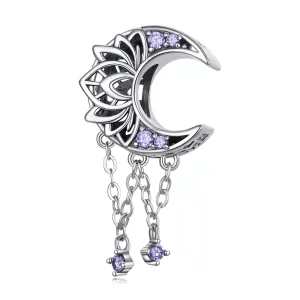 Charm de Borla Estilo Pandora con Luna - BSC636 (imagen para) Charm de Borla Estilo Pandora con Luna - BSC636