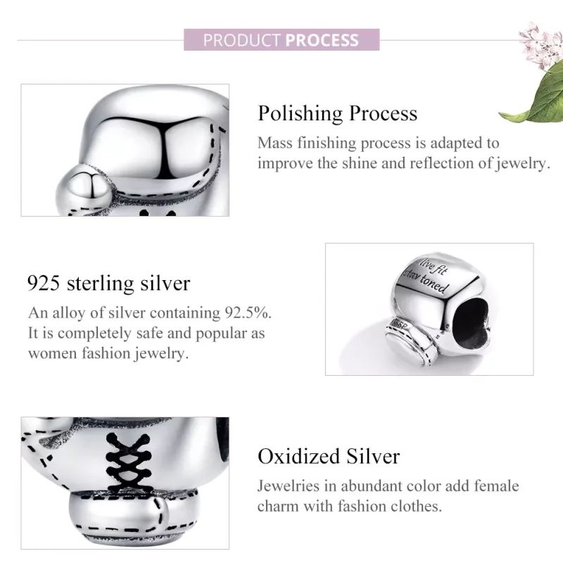 (imagen para) Charm de Boxeo en Plata de Estilo Pandora - SCC1325 - Ver 8