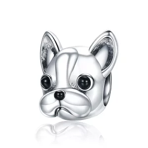 (imagen para) Charm de Bulldog Francés de Plata con Estilo Pandora - SCC315