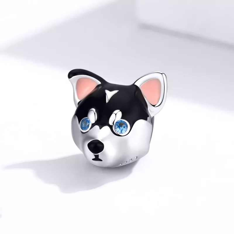 (imagen para) Charm de Cachorro Plateado con Estilo Pandora - BSC191 - Ver 2