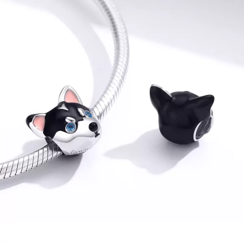 (imagen para) Charm de Cachorro Plateado con Estilo Pandora - BSC191 - Ver 4