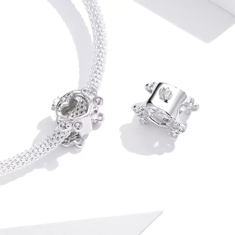 (imagen para) Charm de calabaza de Cenicienta de plata estilo Pandora - BSC270 - Ver 4