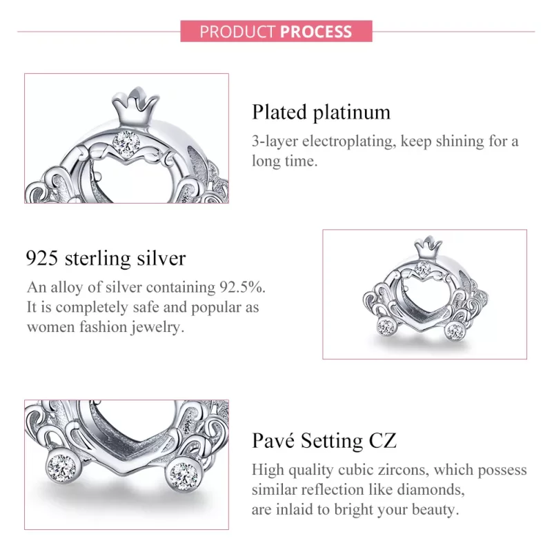 (imagen para) Charm de calabaza de Cenicienta de plata estilo Pandora - BSC270 - Ver 7