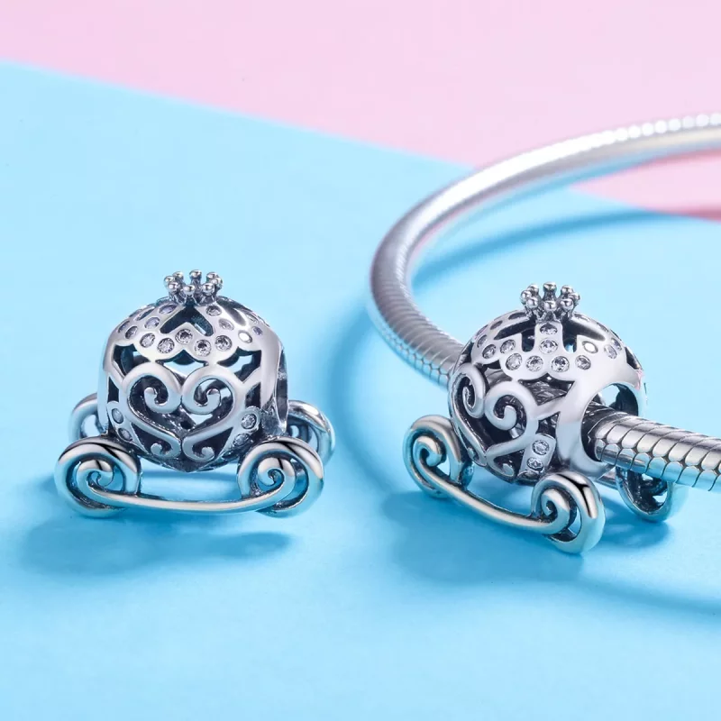 (imagen para) Charm de Calabaza de Cenicienta estilo Pandora en Plata - SCC792 - Ver 3