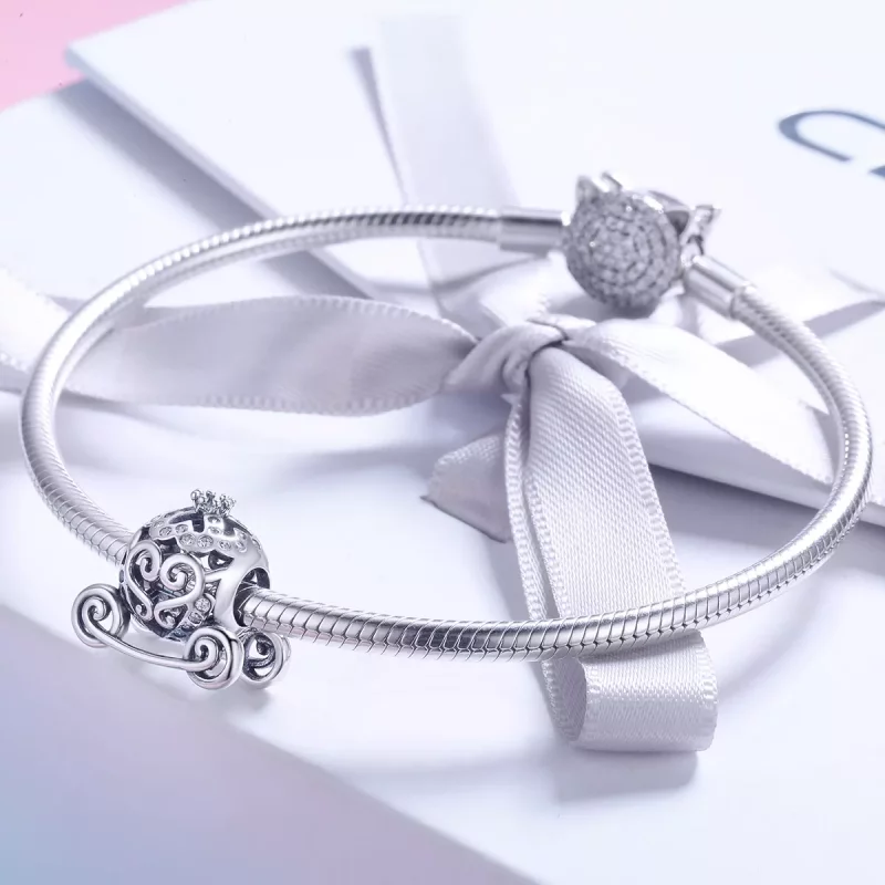 (imagen para) Charm de Calabaza de Cenicienta estilo Pandora en Plata - SCC792 - Ver 4