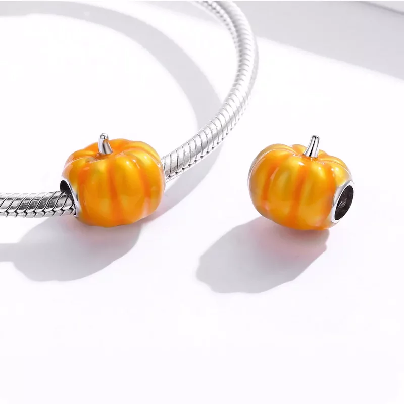 (imagen para) Charm de calabaza lindo estilo Pandora plateado - BSC333 - Ver 4
