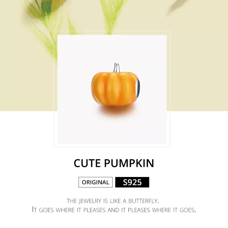 (imagen para) Charm de calabaza lindo estilo Pandora plateado - BSC333 - Ver 6