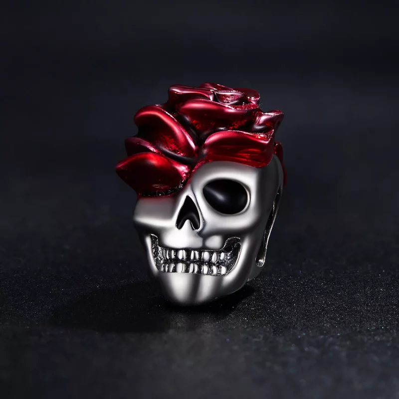 (imagen para) Charm de Calavera Estilo Pandora en Rosa - SCC2403 - Ver 2