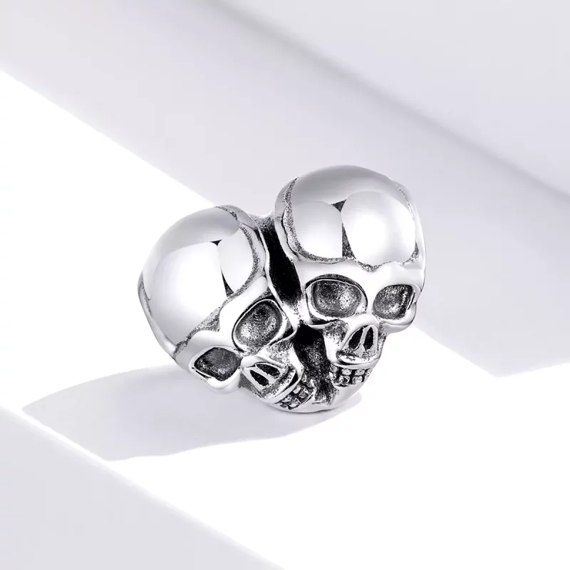(imagen para) Charm de Calaveras de Plata Estilo Pandora - SCC1519 - Ver 2