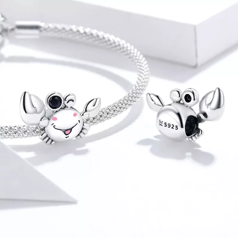 (imagen para) Charm de cangrejo pequeño estilo Pandora - SCC1655 - Ver 4