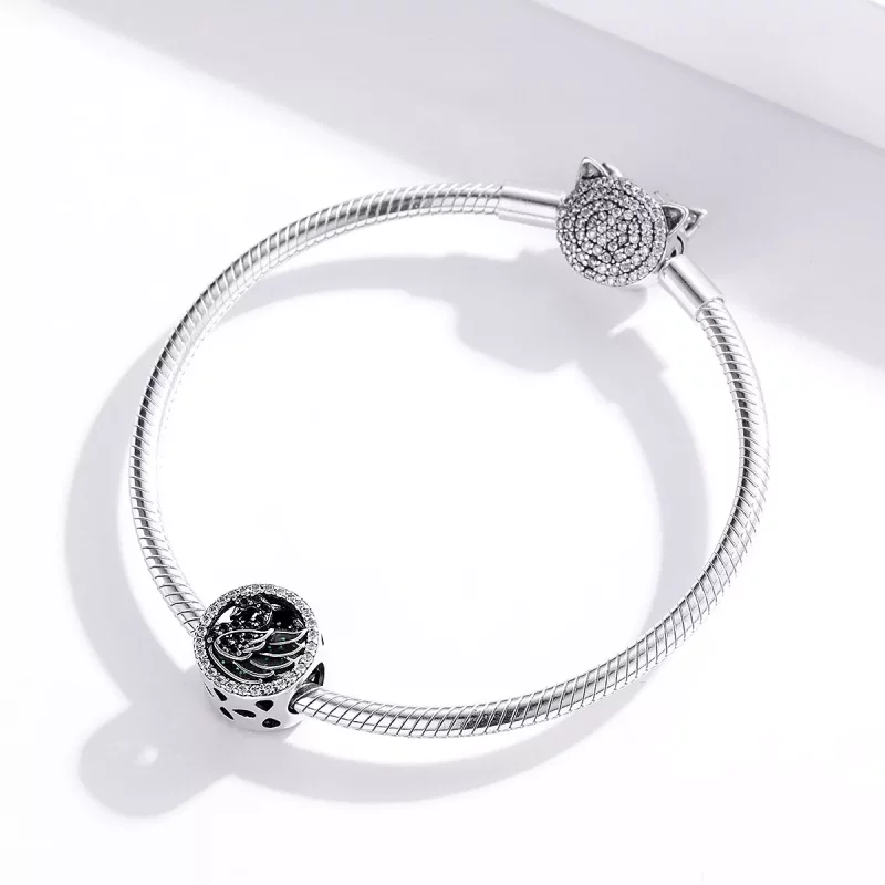 (imagen para) Charm de cisne negro en plata estilo Pandora - SCC1342 - Ver 3