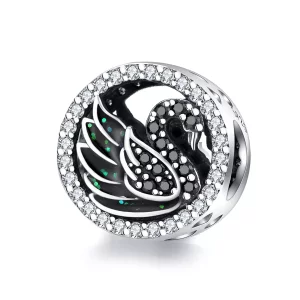 (imagen para) Charm de cisne negro en plata estilo Pandora - SCC1342