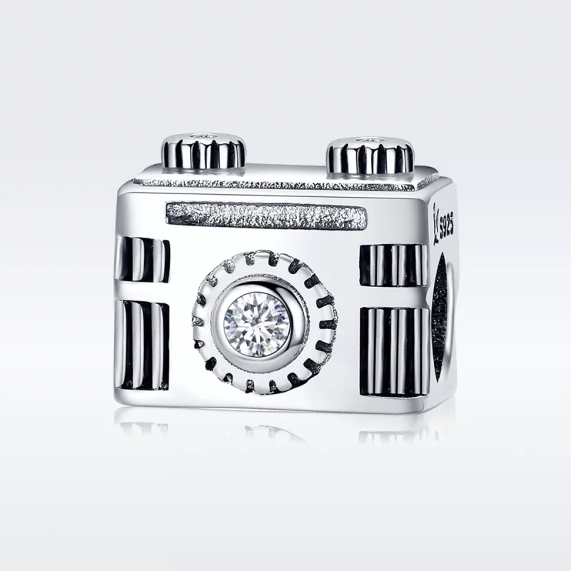 (imagen para) Charm de cámara plateada estilo Pandora con memoria - SCC516 - Ver 2