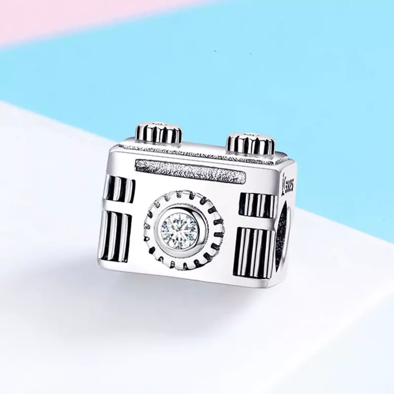 (imagen para) Charm de cámara plateada estilo Pandora con memoria - SCC516 - Ver 3