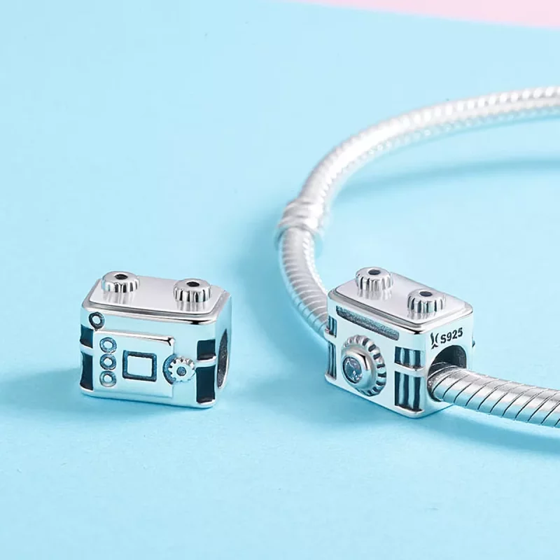 (imagen para) Charm de cámara plateada estilo Pandora con memoria - SCC516 - Ver 5