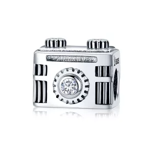 Charm de cámara plateada estilo Pandora con memoria - SCC516 (imagen para) Charm de cámara plateada estilo Pandora con memoria - SCC516