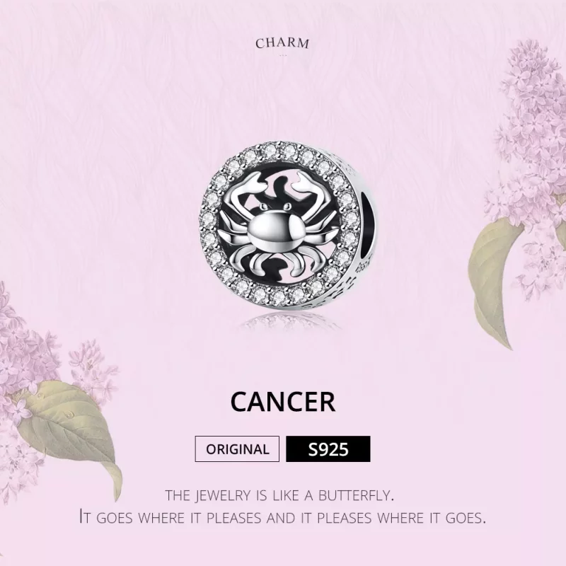 (imagen para) Charm de Cáncer de Plata Estilo Pandora - SCC1213 - Ver 2